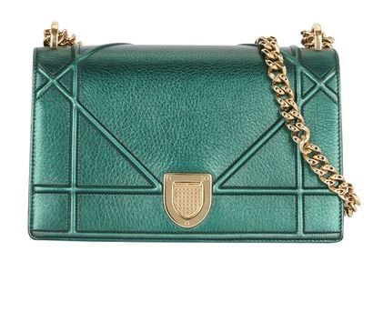 Christian Dior Diorama Medium, &pound;1,400, Handbags, Green, Leather, Front view